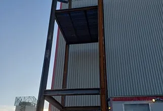 Steel fabrication going up on site